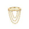 Cascading Chains 14k Gold Hoop Clicker Ring