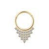 14 Karat Gold Shimmering Sparkles Array Seamless Clicker Hoop Ring