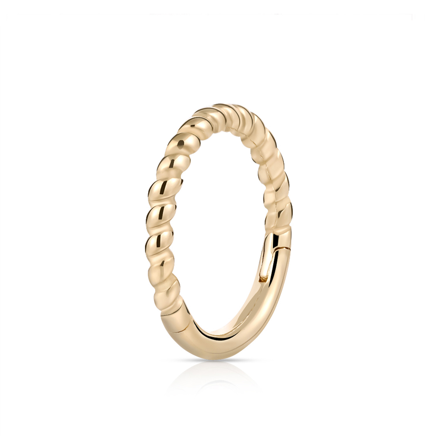 14 Karat Gold|Body Piercing|Rope Clicker Hoop Ring - GPF Jewelry