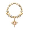 14K Gold CZ Opal Pendant Hinged Segment Ring