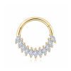 14K Gold Multiple Marquise CZ Clicker Ring