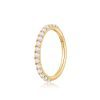 14 Karat Gold Fire Opal Sparkle Lined Clicker Hoop Ring