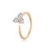 14 Karat Gold Brilliant Trinity Sparkle Bendable Hoop Ring