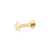 14K Gold Star Labret Cartilage Earring Stud