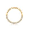 14K Gold CZ Hinged Segment Ring Body Jewelry