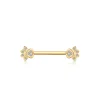 14K Solid Gold Threadless Paw Shape Nipple Barbell