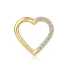 14K Solid Gold Heart-Shaped Hinged Segment with CZ Stone