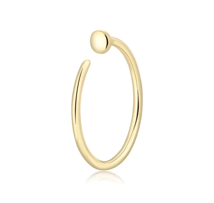 14K Solid Gold Basic Nose Hoop Ring