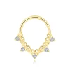 14K Solid Gold Seamless Ring with Dangling CZ Stone Charms
