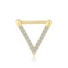 14K Solid Gold Nose Septum Ring 1.2*8mm – Sparkling V-Shaped Design