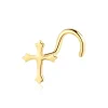 14K Solid Gold Cartoon Cross Nose Ring