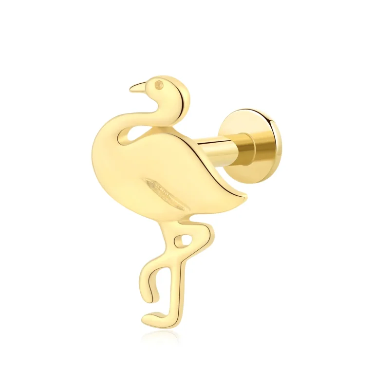 flamingo shape body jewelry with steel push pin