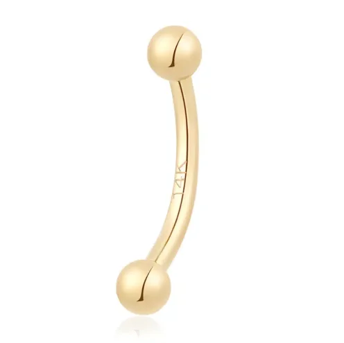 Top Eyebrow Piercing Styles Every Guy Should Try- 14K Solid Gold Curved Barbell Eyebrow Ring