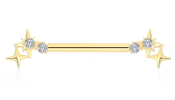14K gold and CZ stones