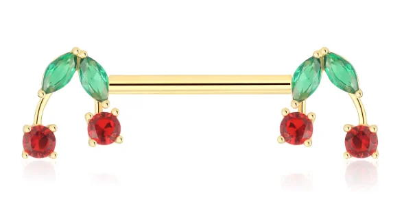 What Are the Most Popular Nipple Piercing Styles- Cherry Design Nipple Ring