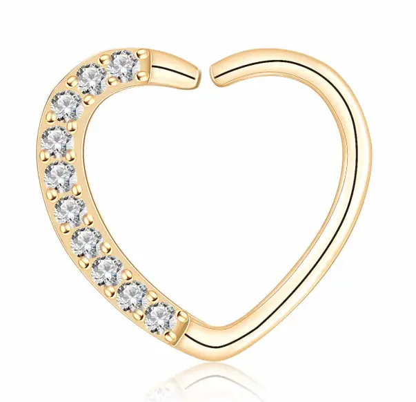 heart hoop with CZ stones