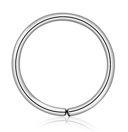 14K Solid White Gold Basic Hoop Seamless Ring